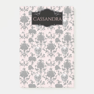 Post-it® Rose et crânes gothiques roses et noirs personnali