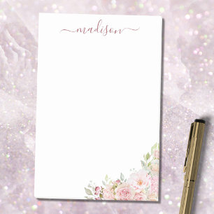 Post-it® Rose Fleur de couleur rose poudré aquarelle Élégan