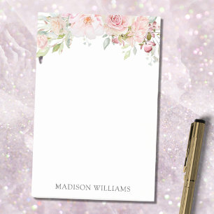 Post-it® Rose Fleur Rose Aquarelle Rose Élégante Monogrammé