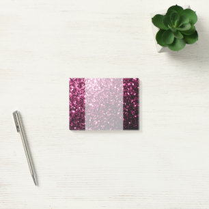 Post-it® Rose foncé faux brillant paillettes scintillent