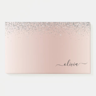 Post-it® Rose Gold - Blush Pink Silver Parties scintillant