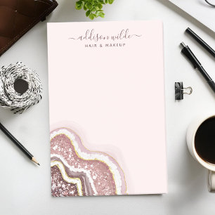 Post-it® Rose Gold Blush Rose Pailleté Géode d'Agate Entrep