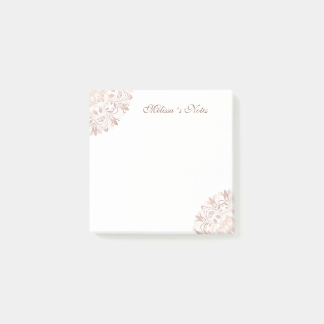 Post-it® Rose Gold Floral Mandala (Devant)