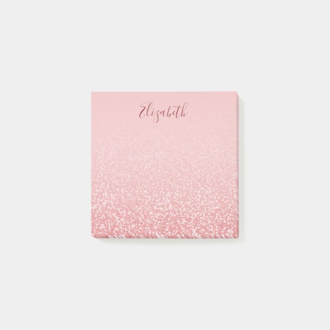 Post-it® Rose Gold Parties scintillant Blush Ombre Nom pers (Devant)
