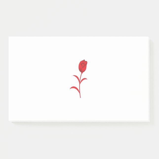 Post-it® Rose Madder, Rouge lave, design floral (Devant)