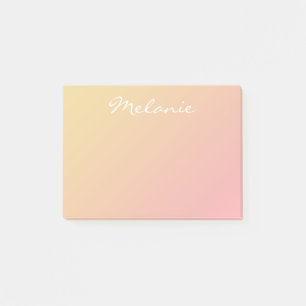 Post-it® Rose moderne Blush Coral Gold Ombre Script