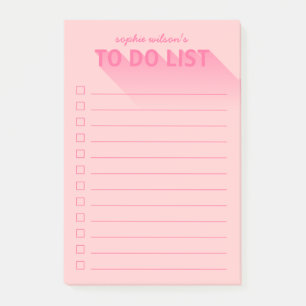 Post-it® Rose moderne de typographie pour faire la liste