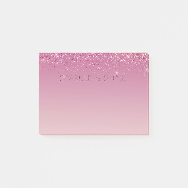 Post-it® Rose or rose Parties scintillant or étincelle (Devant)