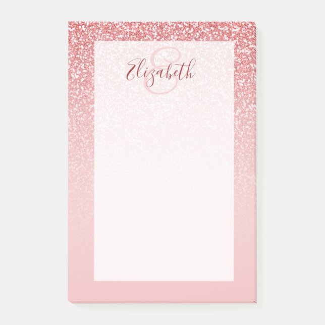 Post-it® Rose Parties scintillant or Blush Ombre personnali (Devant)