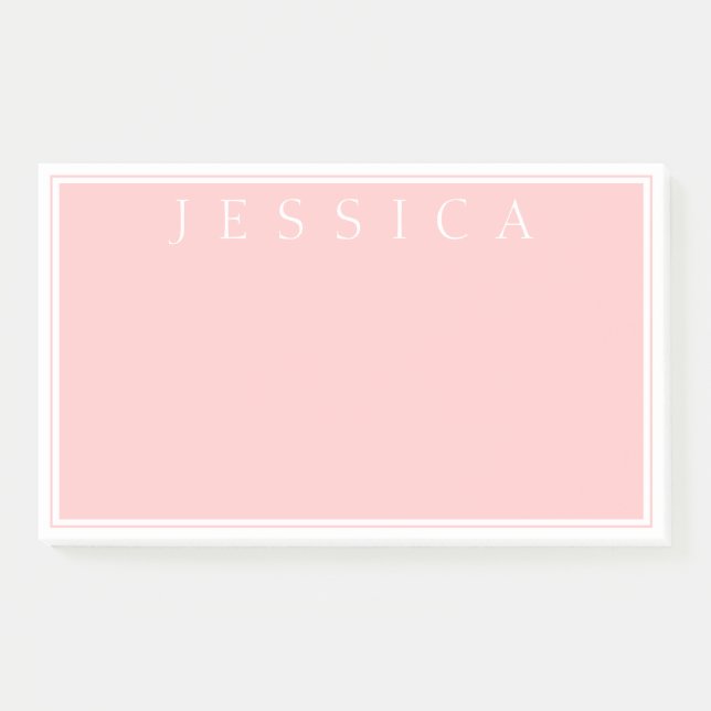 Post-it® Rose Rose clair | Votre nom (Devant)