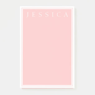 Post-it® Rose Rose clair   Votre nom en blanc