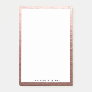 Post-it® Rose simple moderne chic or cuivre brossé métal