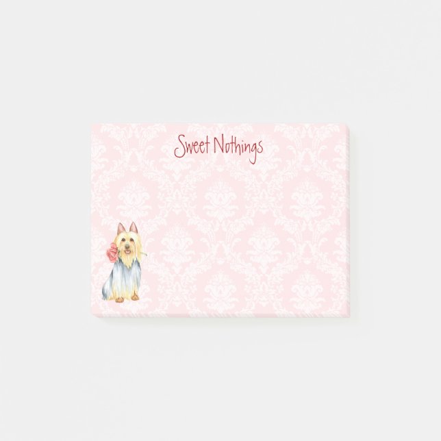 Post-it® Rose Valentin Silky Terrier Post-it Notes (Devant)
