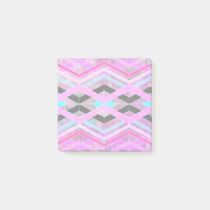 Post-it® Rose violet et aqua géométrique croisillon rayures