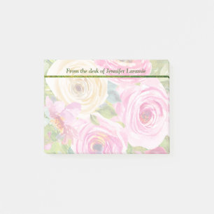 Post-it® Roses d'aquarelle en rose et crème