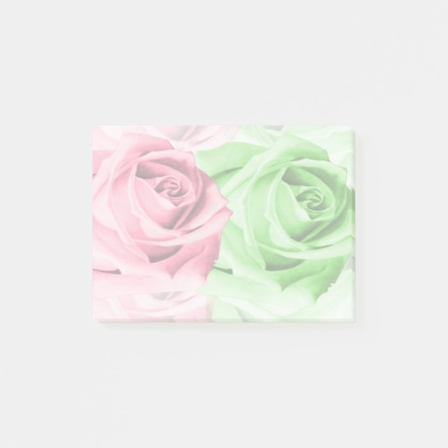 Post-it® Roses rose et vert Élégant Notes collantes (Devant)