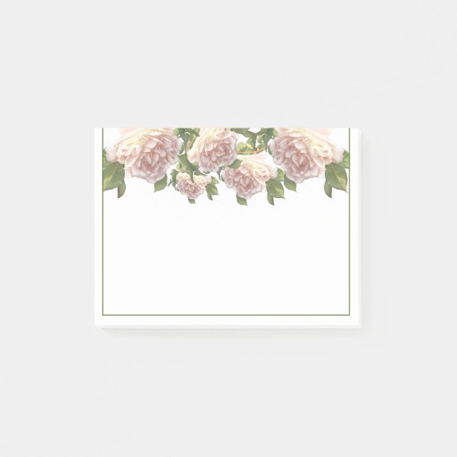 Post-it® Roses rose pâle et doux en ivoire (Devant)