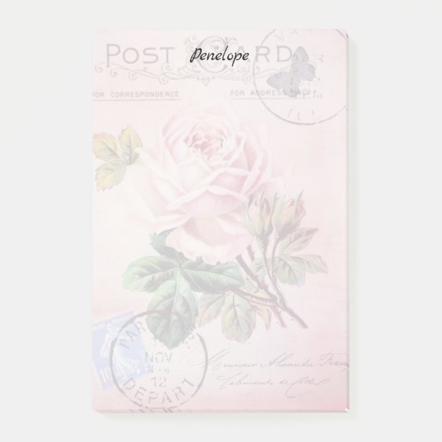 Post-it® Roses vintages et papillon (Devant)