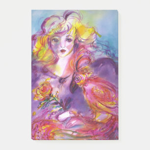 Post-it® ROSINA /Jeune fille avec Rose et perroquet