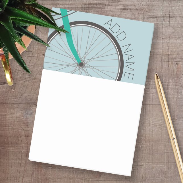 Post-it® Roue de vélo Hipster avec nom personnalisé (Personalized Post-it notes - add your name and other contact information)