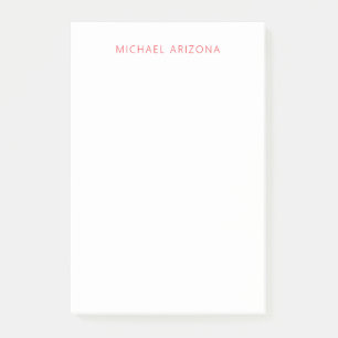 Post-it® Rouge Blanc Minimaliste Simple Moderne Propre Nom