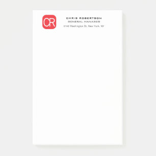 Post-it® Rouge Blanc Professionnel Uni Brodé