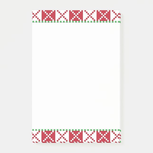 Post-it® Rouge, blanc, vert letton Letton Ethnic Folk art (Devant)