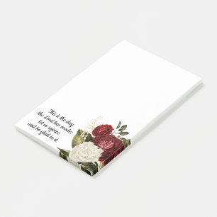 Post-it® Rouge Blanc Vintage Floral Chrétien Bible Verse