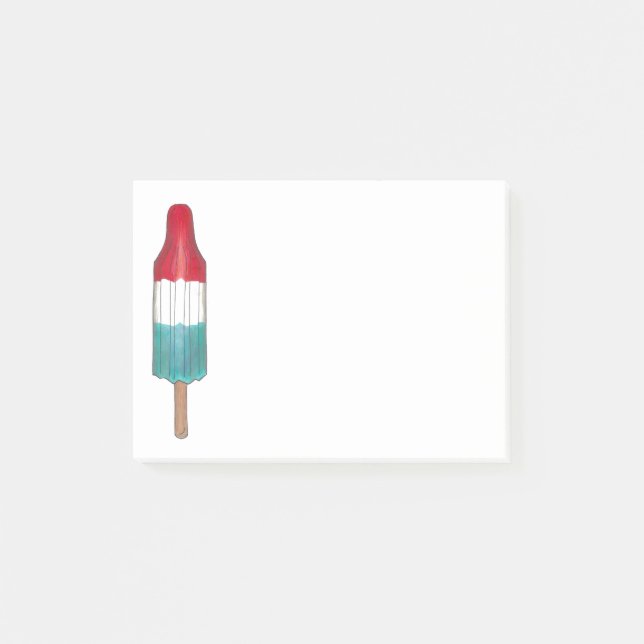 Post-it® Rouge bleu Patriotique Rocket Pop Popsicle 4 juill (Devant)