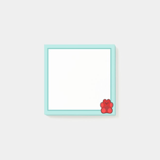 Post-it® Rouge de l'Ours de Gummy (Devant)