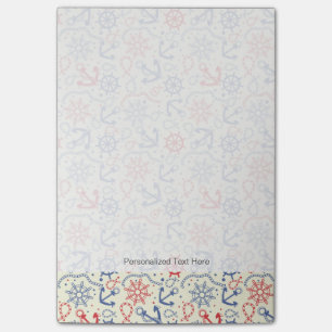 Post-it® Rouge et arrière - plan de marine avec l'ancre