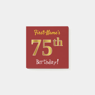 Post-it® Rouge, Faux Gold 75e anniversaire, avec nom person