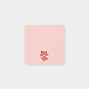 Post-it® Rouge Panda d'amour mignon