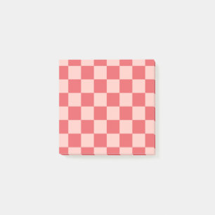 Post-it® Rouge rose À damiers minimaliste Rétro Feminine