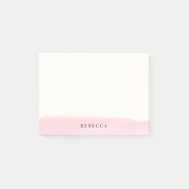 Post-it® Rougissent la course rose de brosse d'aquarelle (Devant)
