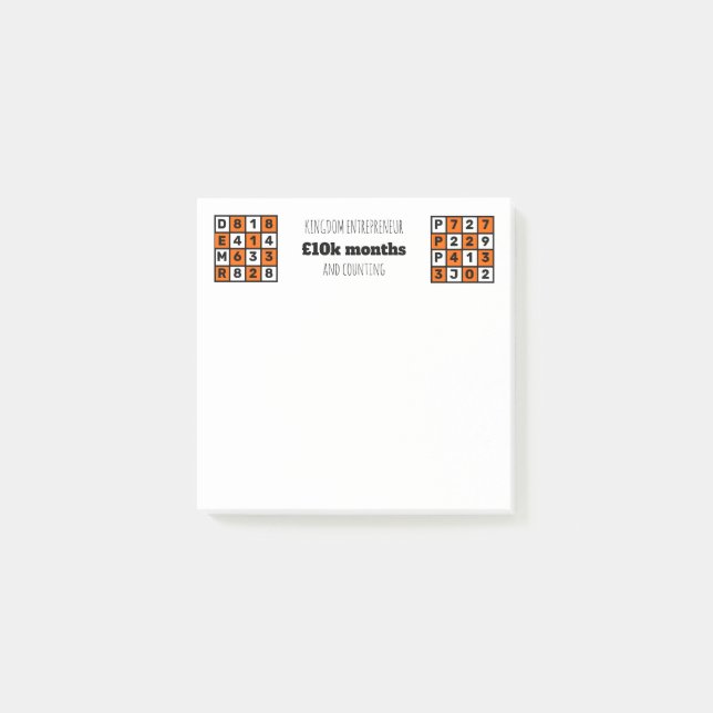 Post-it® Royaume Entrepreneur Versets d'Affirmation chrétie (Devant)