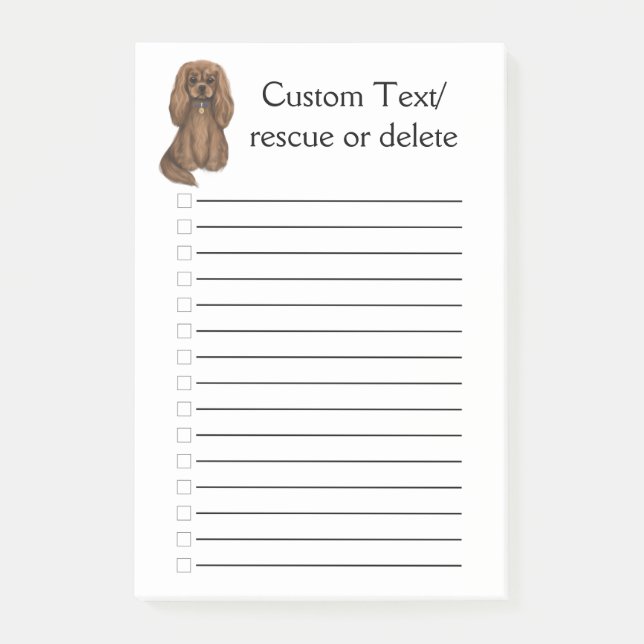 Post-it® Ruby Cavalier le roi Charles Spaniel  (Devant)