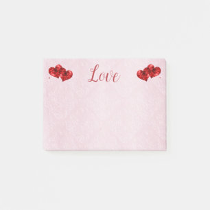 Post-it® Ruby Red Hearts et Love Post-It Notes
