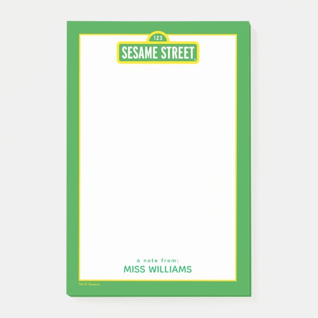 Post-it® Rue Sésame | Logo couleur complète | Ajouter Votre (Devant)