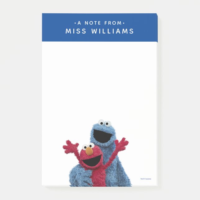 Post-it® Rue Sésame | Monstre Elmo & Cookie (Devant)