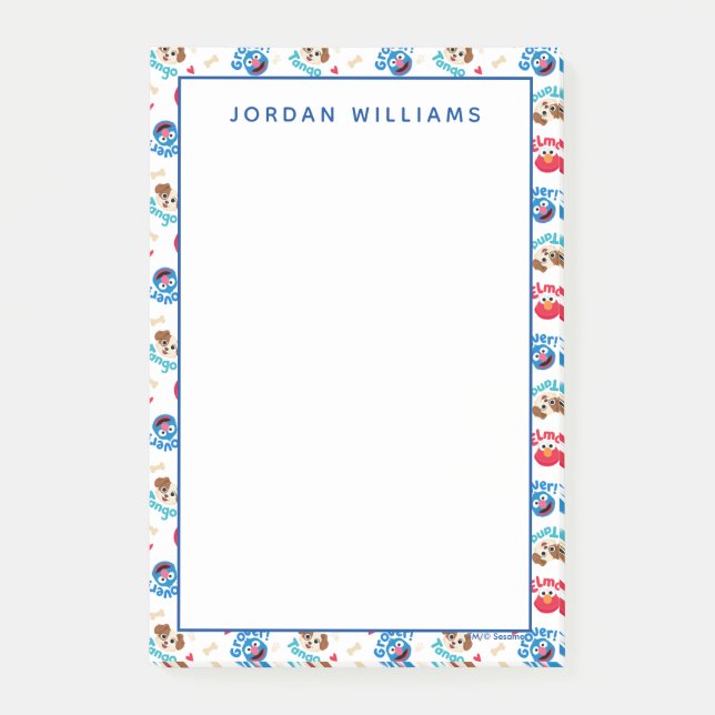 Post-it® Rue Sésame | Tango, Elmo et Motif Grover (Devant)