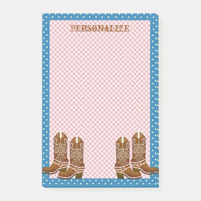Post-it® Russe Country Western Cowboy Boots Personnalisent (Devant)