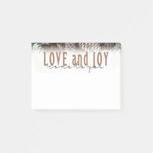Post-it® Rustic Holiday Love and Joy Pine Cone