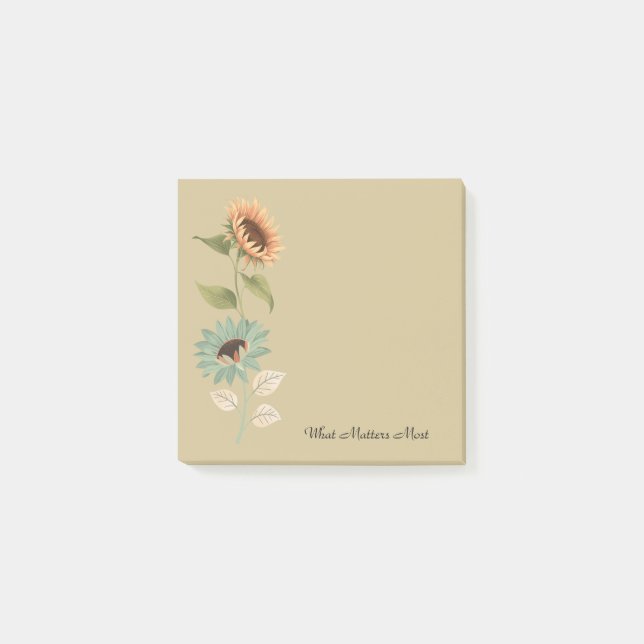 Post-it® Rustic Sunflower Custom Sticky (Devant)