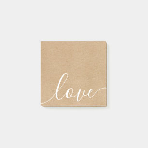 Post-it® Rustique Kraft Élégant Script Love