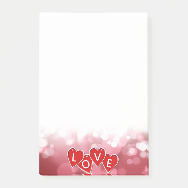 Post-it® Saint Valentin Amour Coeurs rouges (Devant)