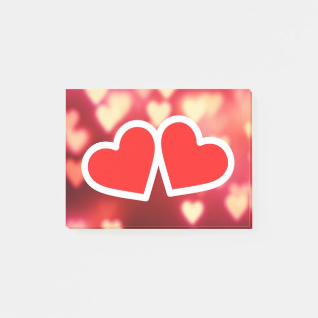 Post-it® Saint Valentin Deux Coeurs Amour (Devant)