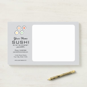 Post-it® Saisie de commande de logo de restaurant de sushi