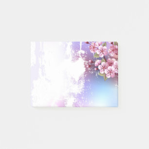 Post-it® Sakura rose sur la peinture Arrière - plan