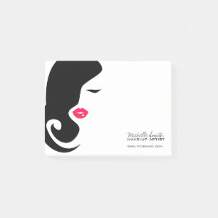 Post-it® Salon de beauté noir minimaliste femme Silhouette